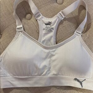 Puma Cream Sports Bra Medium Support Moisture-Wicking